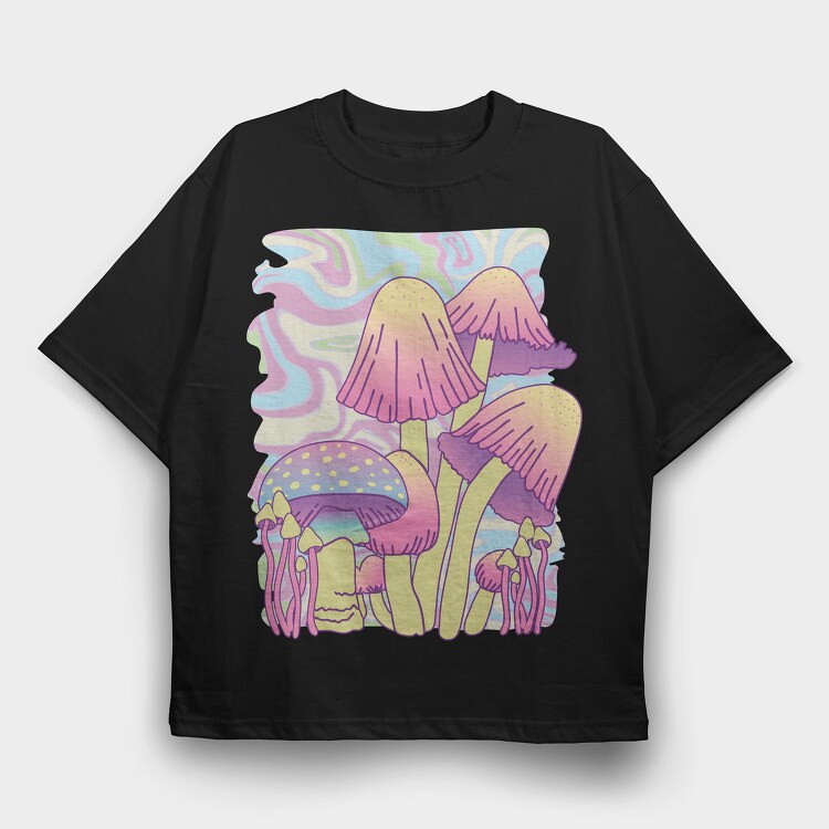 Mushrooms Psychedelic Nature, Tricou Oversize Barbati (Unisex)