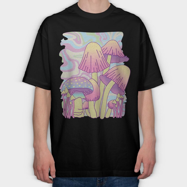 Mushrooms Psychedelic Nature, Tricou Oversize Barbati (Unisex)