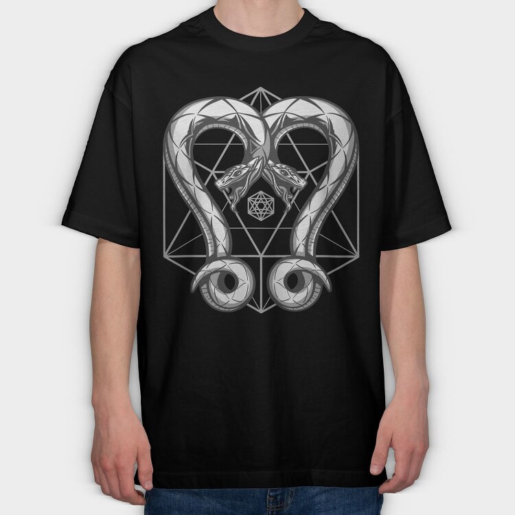 Geometric Snakes Two, Tricou Oversize Barbati (Unisex)