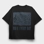 Music Text, Tricou Oversize Barbati (Unisex)