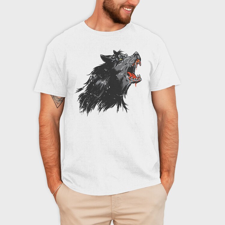Howling Werewolf Cartoon, Tricou Barbati (Unisex)