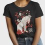 Japanese Wolf Floral, Tricou Femei