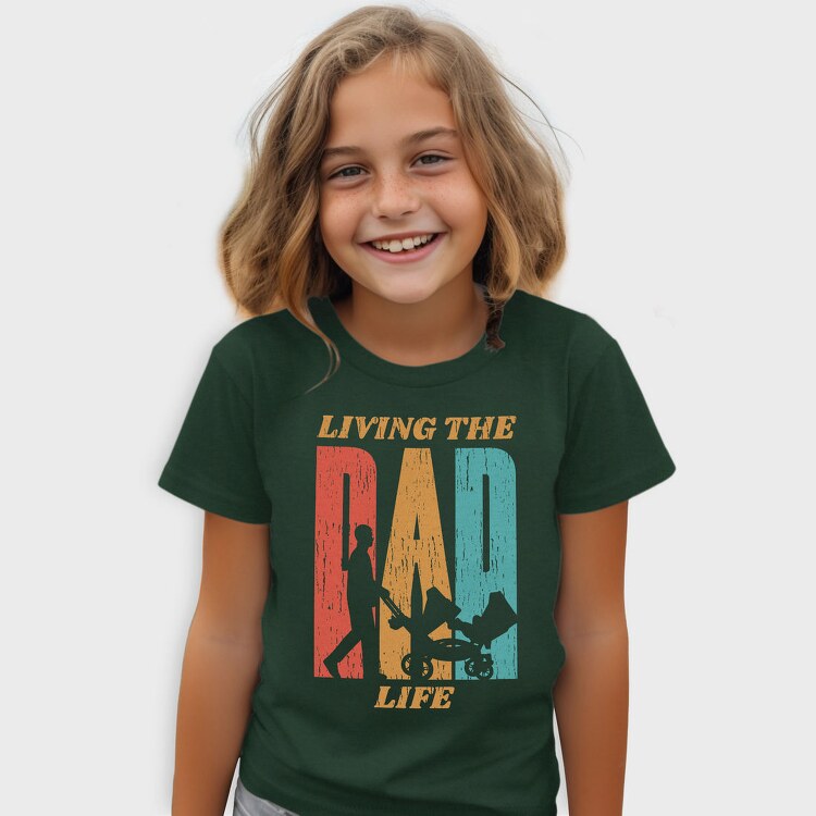 Retro Living The Dad Life Quote, Tricou Copii