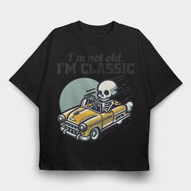 Classic Skeleton Car, Tricou Oversize Barbati (Unisex)