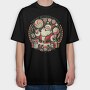 German Christmas Cotton Candy Santa, Tricou Oversize Barbati (Unisex)
