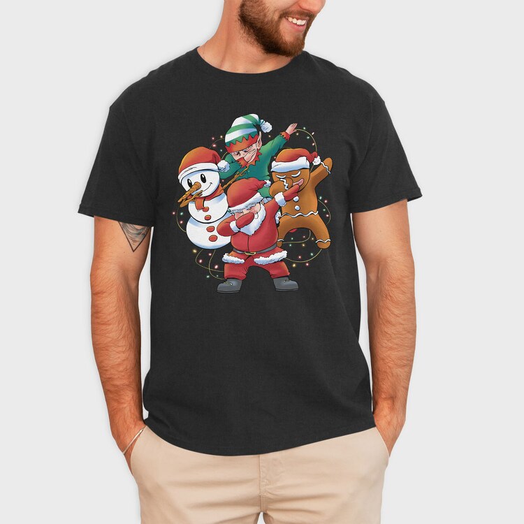 Santa Friends Dabbing, Tricou Barbati (Unisex)