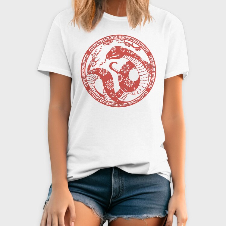 Traditional Chinese Snake Circle New Year, Tricou Barbati (Unisex)