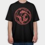 Traditional Chinese Snake Circle New Year, Tricou Oversize Barbati (Unisex)