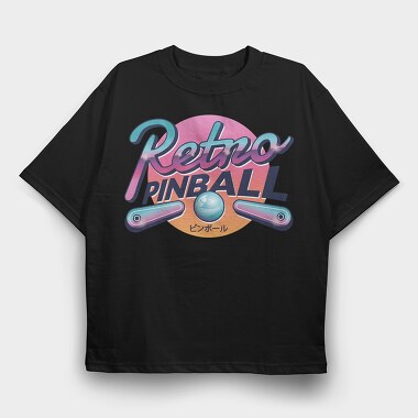 Retro Pinball, Tricou Oversize Barbati (Unisex)