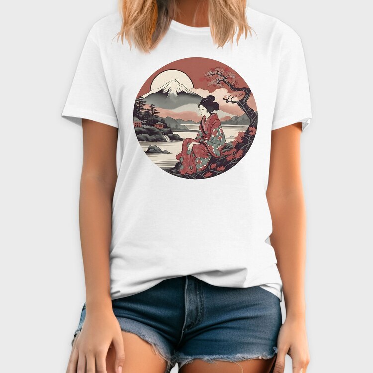 Traditional Japanese Geisha, Tricou Barbati (Unisex)