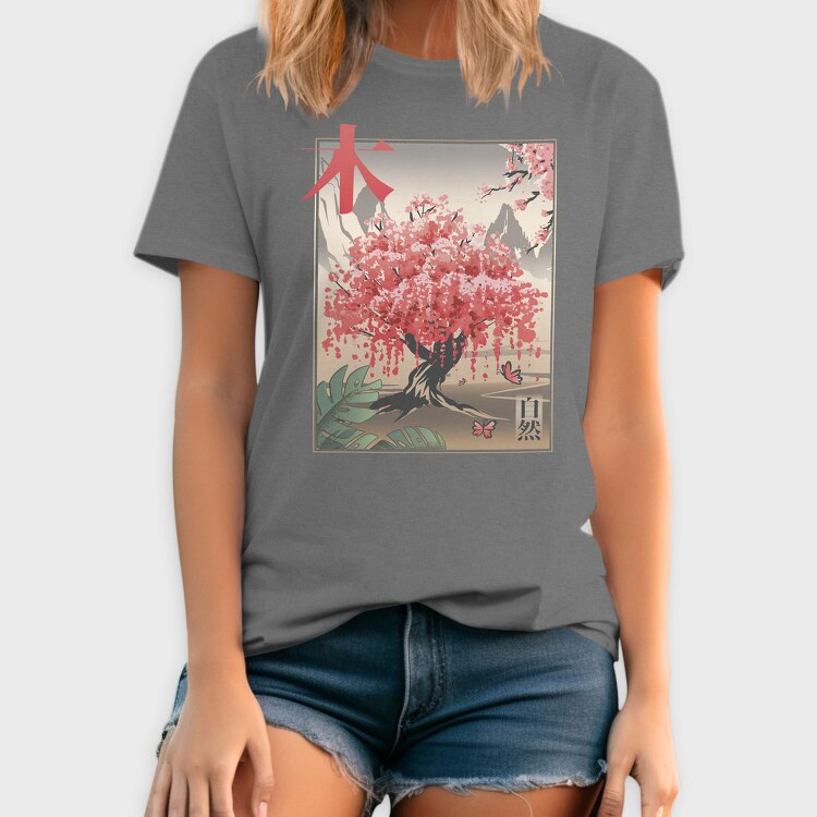 Traditional Japanese Sakura Tree, Tricou Barbati (Unisex)