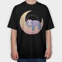 Sloth On Moon, Tricou Oversize Barbati (Unisex)
