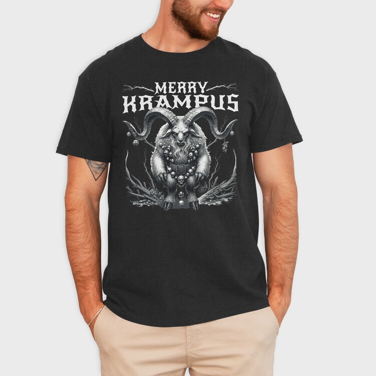 Dark Merry Krampus Portrait Trend, Tricou Barbati (Unisex)