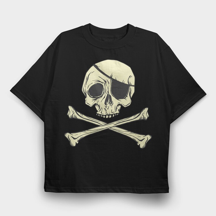 Jolly Roger Pirate Flag, Tricou Oversize Barbati (Unisex)