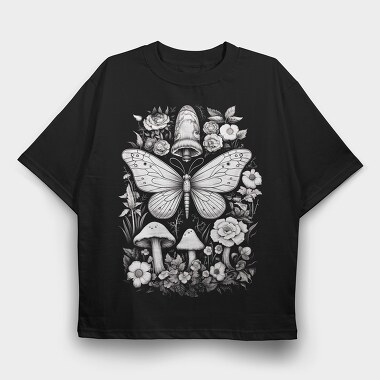 Whimsical Cottagecore Moth, Tricou Oversize Barbati (Unisex)