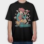 Anime Girl Electric Guitar Pedals, Tricou Oversize Barbati (Unisex)