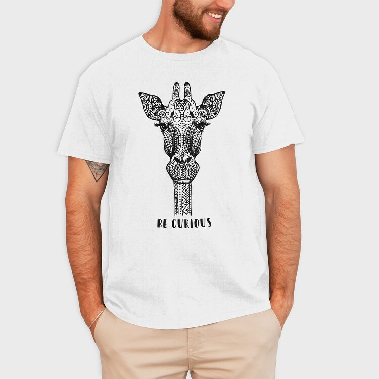 Giraffe Illustration, Tricou Barbati (Unisex)