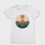 Geometric Retro Mountains, Tricou Femei