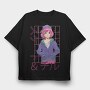 Anime Girl Listening Music Skate Chill, Tricou Oversize Barbati (Unisex)
