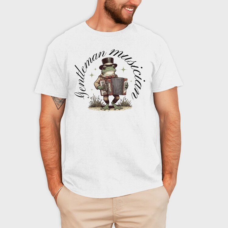 Whimsical Frog Gentleman Musician, Tricou Barbati (Unisex)