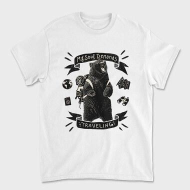 Wanderlust Bear, Tricou Barbati (Unisex)