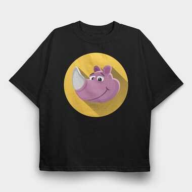 Rhino Smiley, Tricou Oversize Barbati (Unisex)