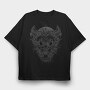 White Eyes Wolf Creature Goth, Tricou Oversize Barbati (Unisex)