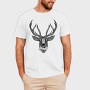 Deer Illustration With Text, Tricou Barbati (Unisex)