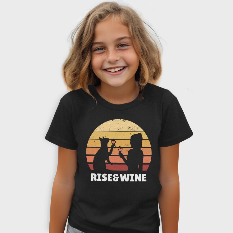 Rise Wine Sunset And Wine, Tricou Copii
