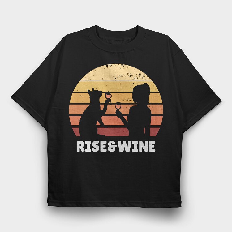 Rise Wine Sunset And Wine, Tricou Oversize Barbati (Unisex)