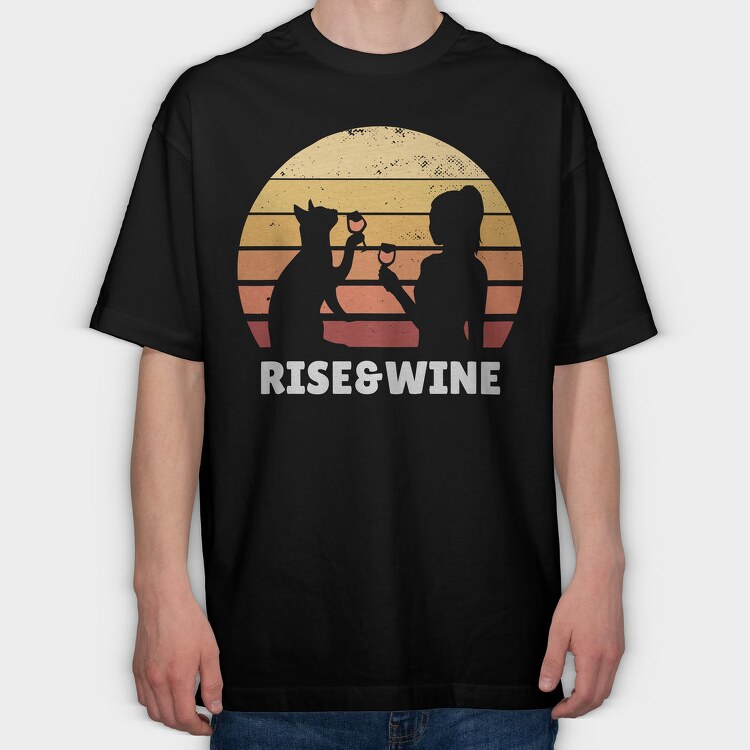 Rise Wine Sunset And Wine, Tricou Oversize Barbati (Unisex)