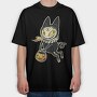 Demon Cat Illustration, Tricou Oversize Barbati (Unisex)