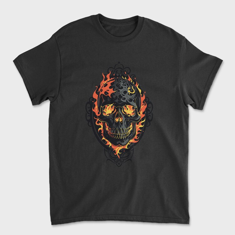 Gothic Skull on Fire, Tricou Barbati (Unisex)