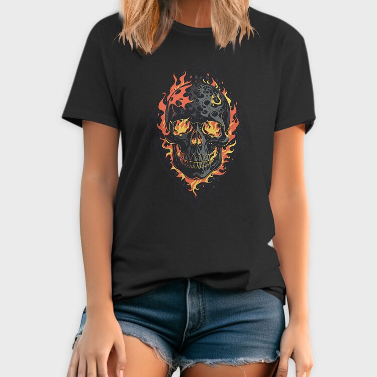 Gothic Skull on Fire, Tricou Barbati (Unisex)