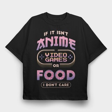 Anime Video Games Food, Tricou Oversize Barbati (Unisex)