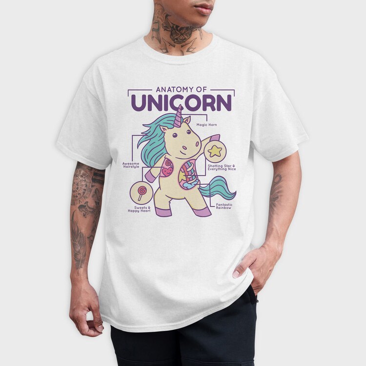 Unicorn Anatomy Chart, Tricou Barbati (Unisex)