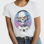 Robot Skull With Headphones, Tricou Femei