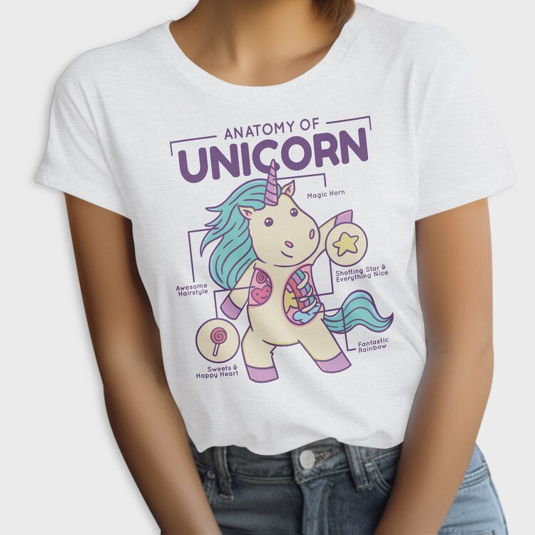 Unicorn Anatomy Chart, Tricou Femei
