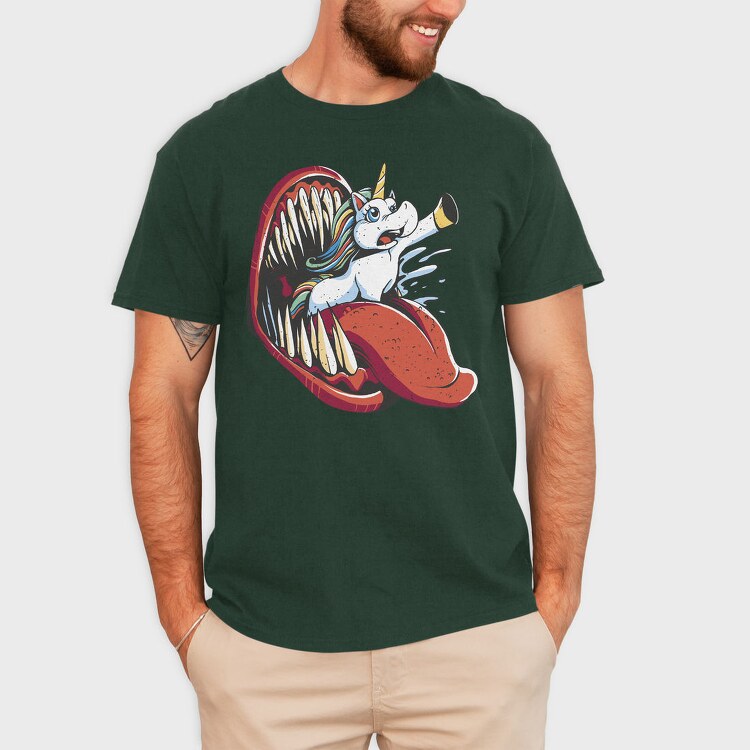Unicorn And Monster Mouth Eaten, Tricou Barbati (Unisex)