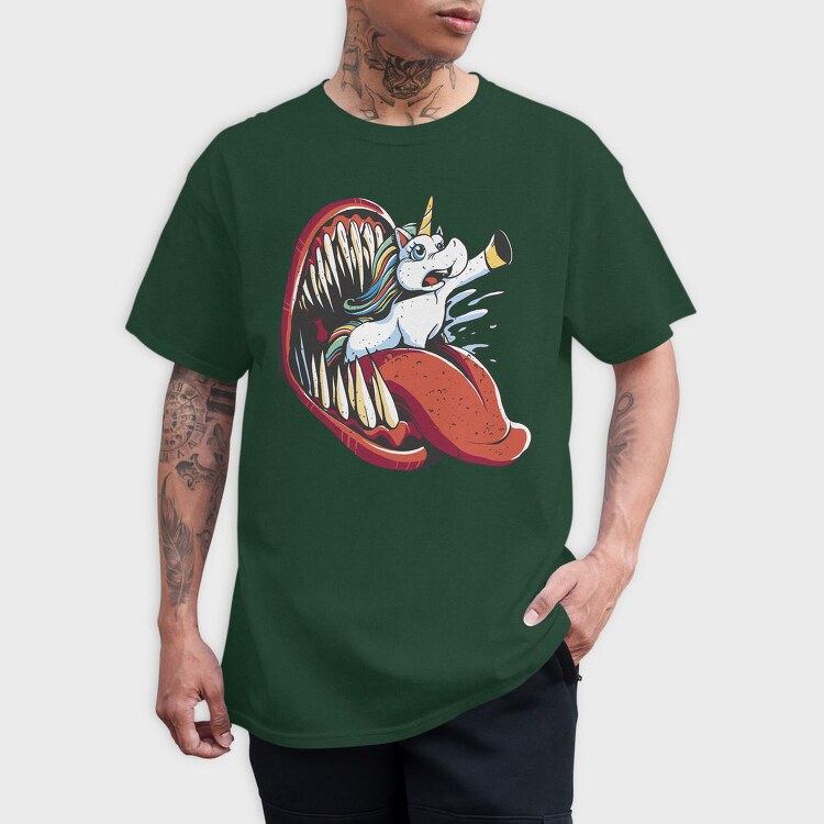 Unicorn And Monster Mouth Eaten, Tricou Barbati (Unisex)