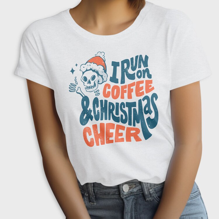 Anti Christmas Holiday Skeleton Santa Lettering, Tricou Femei