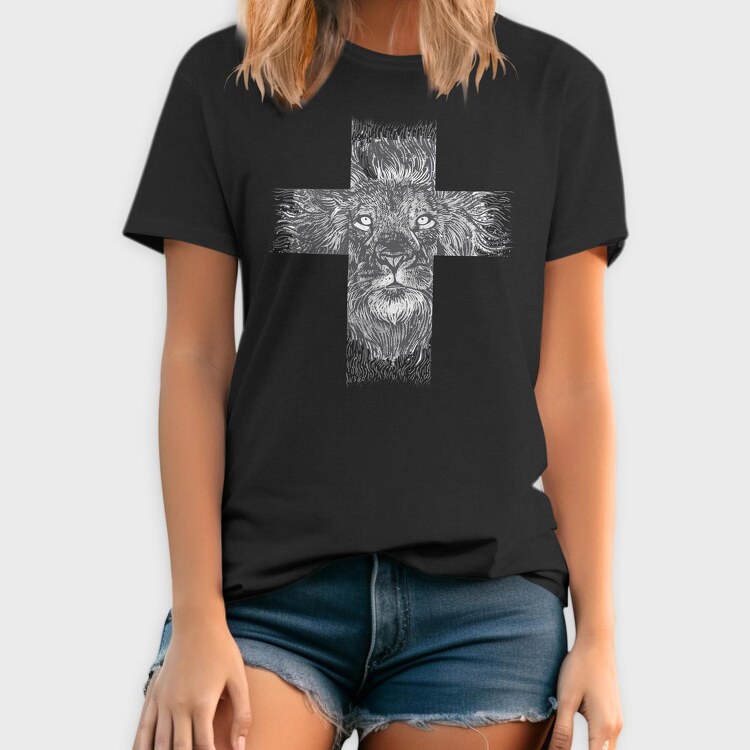 Lion Cross, Tricou Barbati (Unisex)