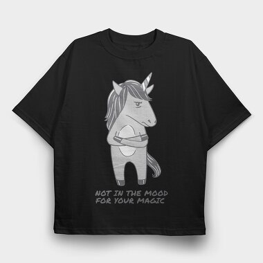 Unicorn Angry Mood, Tricou Oversize Barbati (Unisex)