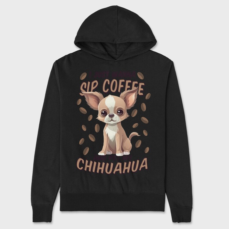 Hanorac Barbati (Unisex), Chihuahua Coffee