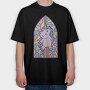 Unicorn Church Window, Tricou Oversize Barbati (Unisex)