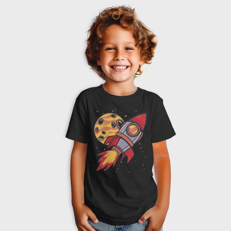 Rocket And Planet Space, Tricou Copii