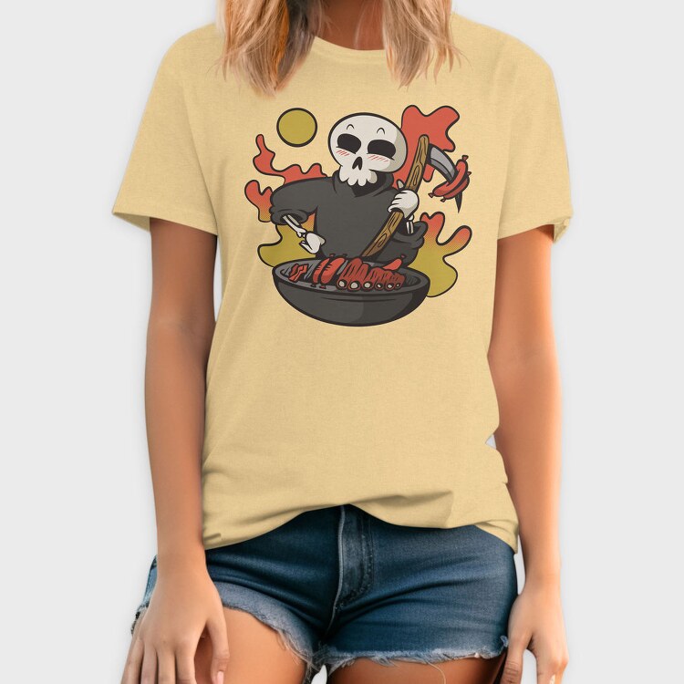 Grim Reaper Cooking Grill Grimp Bbq, Tricou Barbati (Unisex)