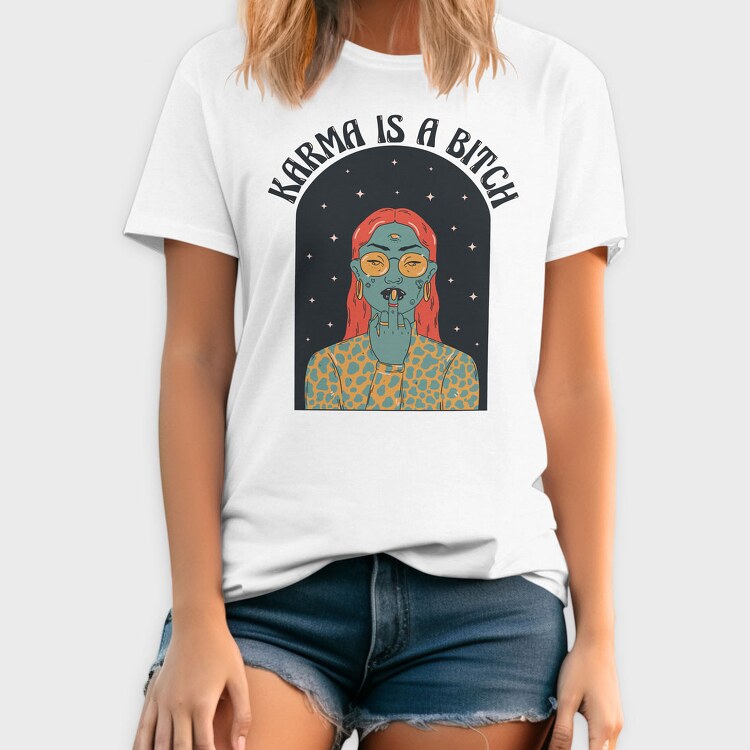 Karma Middle Finger, Tricou Barbati (Unisex)