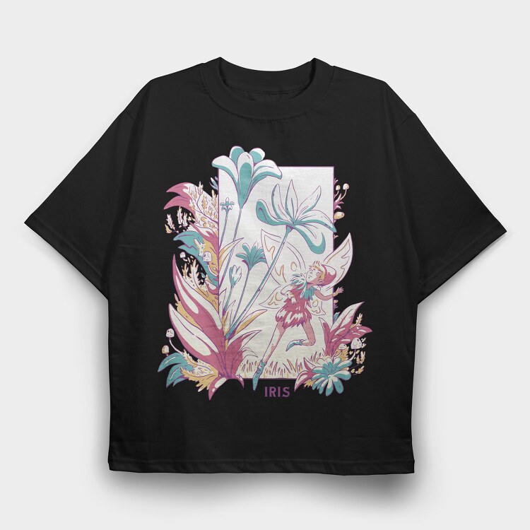 Winged Fairy In Flower Field Fairy Core 10, Tricou Oversize Barbati (Unisex)