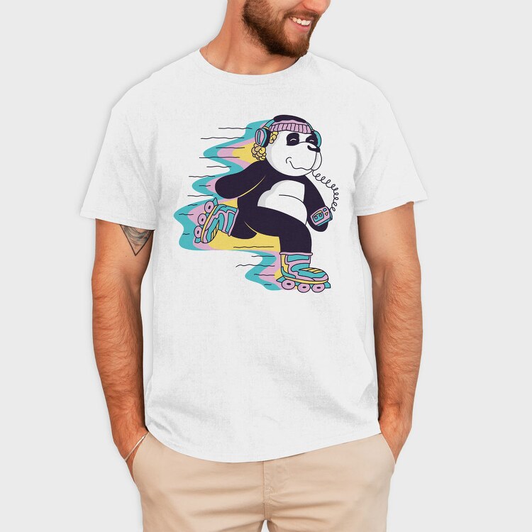 Roller Skating Panda, Tricou Barbati (Unisex)